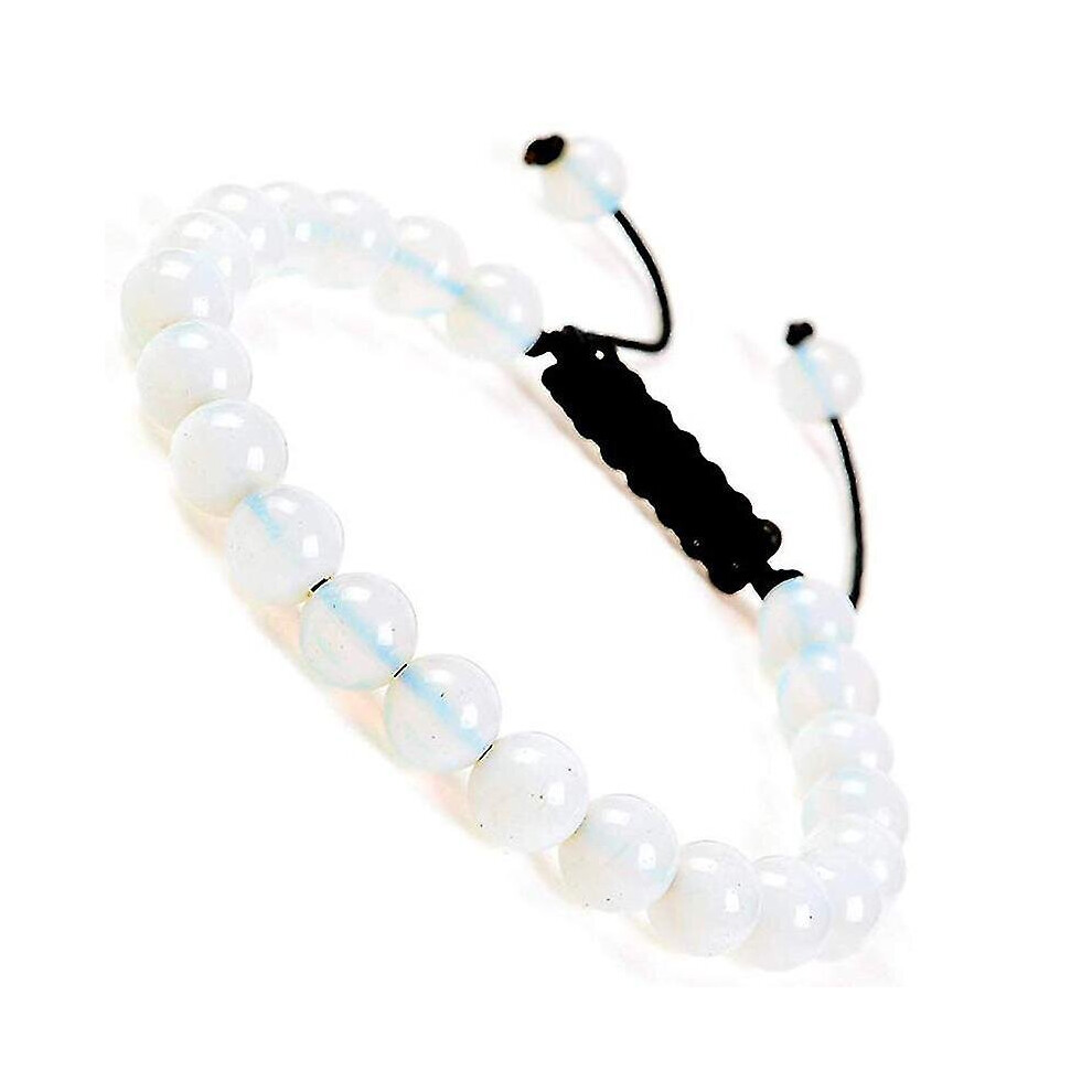 Photos - Bracelet Natural Healing Power Gemstone Crystal Beads Unisex Adjustable Macrame  8mm