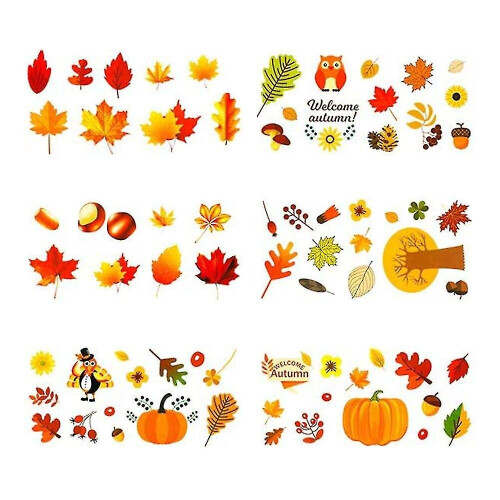 Thanksgiving Window Clings, Autumn Maple Leave Window Sticker 2