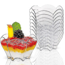 Promotion - Party Supplies, Disposable Plastic Tableware, 70*44mm/60ml Petal Dessert Cake Bowl, 20/p