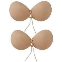 Invisible Backless Strapless Silicone Bra - Reusable Sticky Deep-Plunge Push-Up No-Show Adhesive Bra for Women