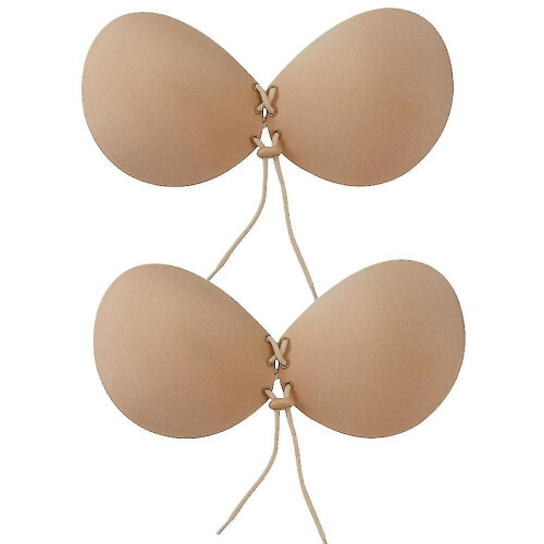 Invisible Backless Strapless Silicone Bra - Reusable Sticky Deep-Plunge Push-Up No-Show Adhesive Bra for Women