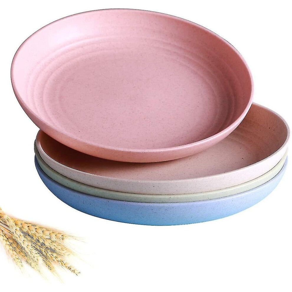 4 Pack Lightweight Wheat Straw Plates-degradable Lightweight Wheat Straw Plates,3.12 Unbreakable Din
