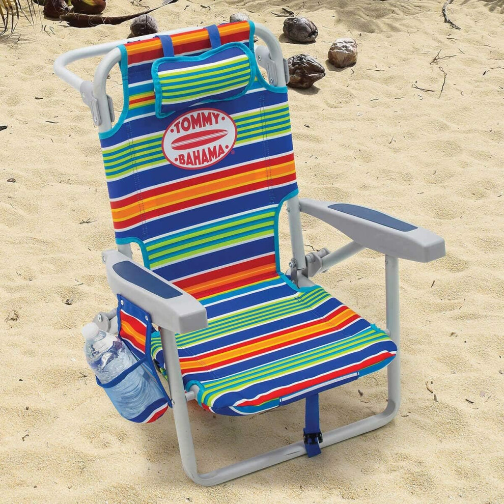 TECNOLIFE, Children's Beach Chair, Folding Backpack, Tommy Bahama, Stripes