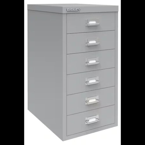 Bisley Multi Drawer Cabinet 6 Drawers Silver