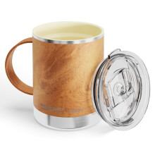 Asobu Ultimate Stainless Steel Ceramic Coating Mug 400ml Baby Wood