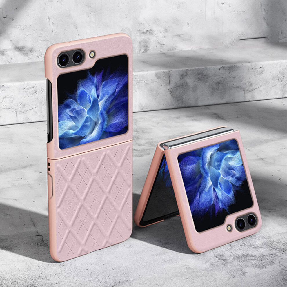 Lisade (Pink) For Samsung Galaxy Z Flip 5 5G Case, Galaxy Z Flip 5 Leather Protective Phone Case Cover For Samsung Galaxy Z Flip 5 5G 2023 Pink