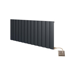 (1230mm, Anthracite) Electric Luka Horizontal Aluminium Panel Radiators - 600mm High