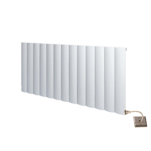 (1230mm, White) Electric Luka Horizontal Aluminium Panel Radiators - 600mm High