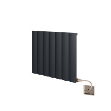 (660mm, Anthracite) Electric Luka Horizontal Aluminium Panel Radiators - 600mm High