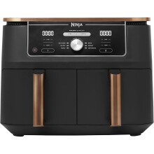 Ninja Foodi Dual Zone Air Fryer MAX + Tongs, 9.5L, 2470W, 2 Drawers, 6-in-1: Max Crisp, Air Fry, Roast, Bake, Reheat, Dehydrate