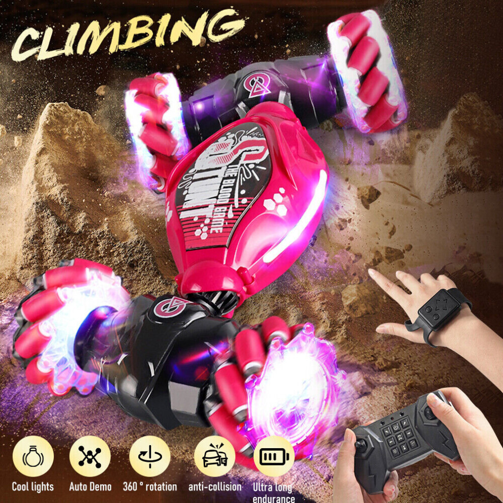 (  Red Car) 4WD 360Â° RC Stunt Car Remote Control Toy Hand Gesture Sensing Off-Road Car