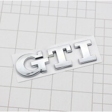 (Silver) GTI 3D Badge Emblem Sticker Decal for VW Polo Golf