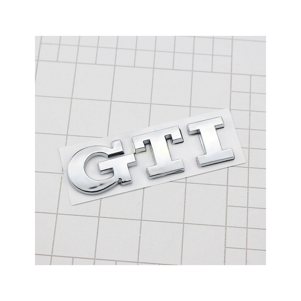 (Silver) GTI 3D Badge Emblem Sticker Decal for VW Polo Golf