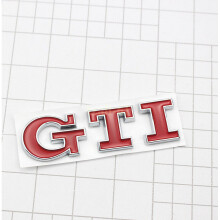 (Red) GTI 3D Badge Emblem Sticker Decal for VW Polo Golf