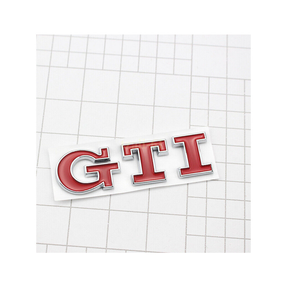 (Red) GTI 3D Badge Emblem Sticker Decal for VW Polo Golf