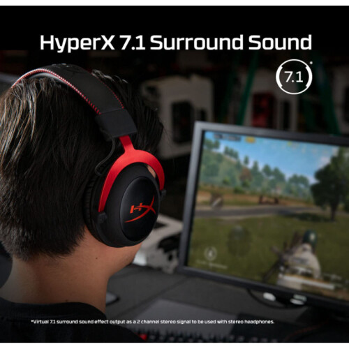 HyperX HyperX Cloud II Red Gaming Headset for PC/PS4/PS5 – 7.1 Virtual Surround, USB Audio Control Box, Detachable Microphone 1