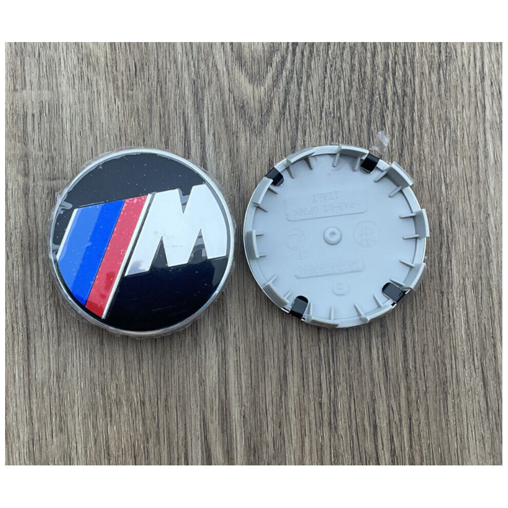 4Pcs Bmw Wheel Center Hub Cap Cover 68Mm M Emblem Black 5701510951343