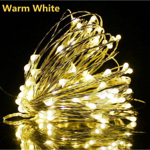 (20m-200LED, Warm White) USB LED Micro Rice String Fairy Lights Party Decor