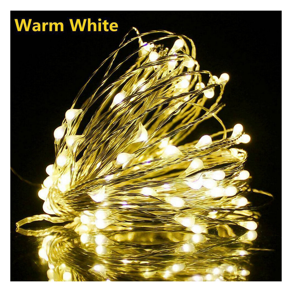 (20m-200LED, Warm White) USB LED Micro Rice String Fairy Lights Party Decor