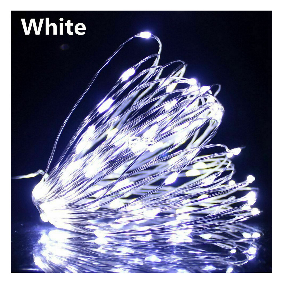 (30m-300LED, Cool White) USB LED Micro Rice String Fairy Lights Party Decor