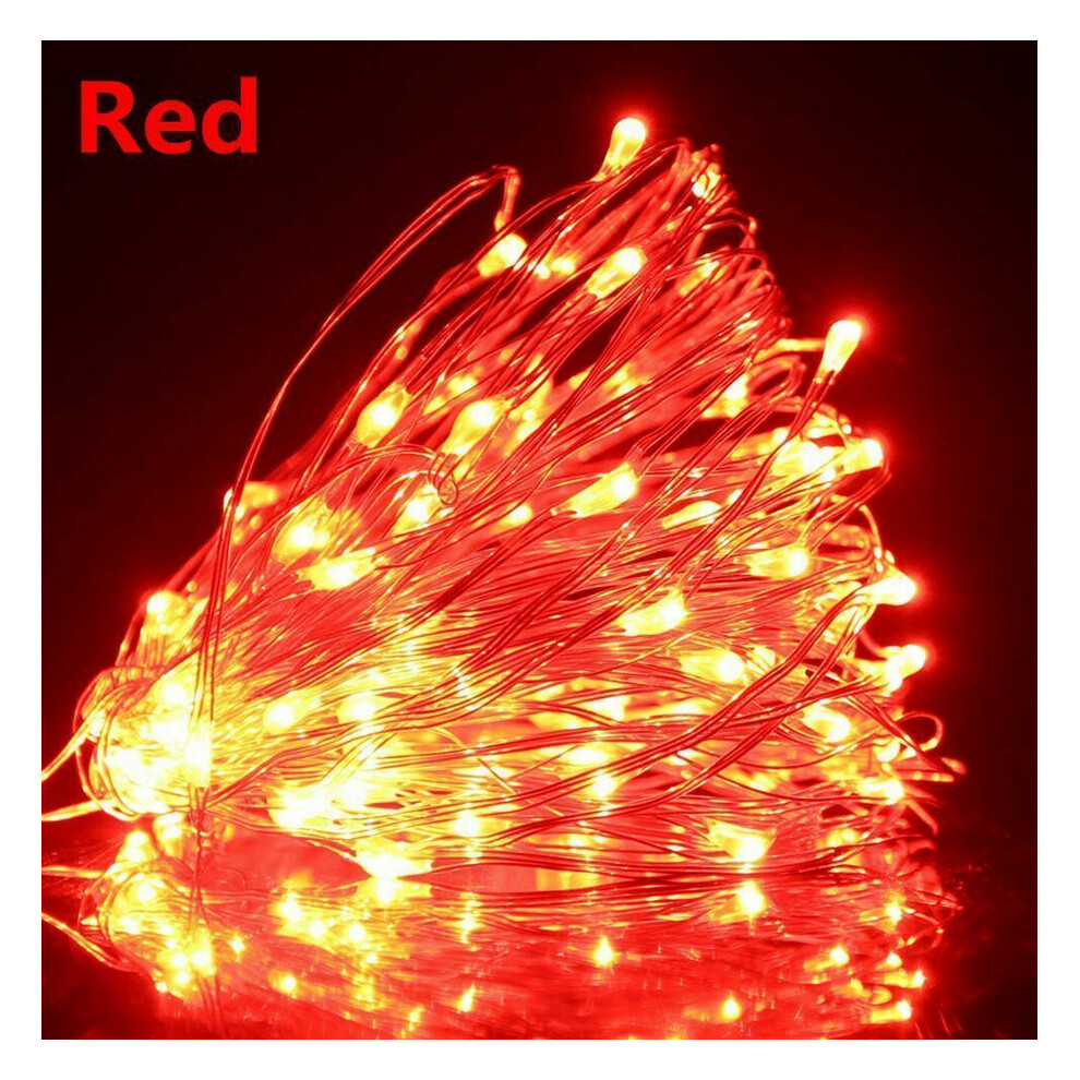 Newjass (20M-200Led, ) Usb Led Micro Rice String Fairy Lights Party Decor Red