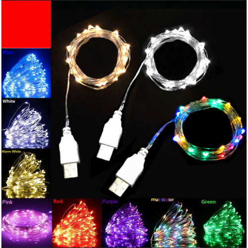 (30m-300LED, Warm White) USB LED Micro Rice String Fairy Lights Party Decor 1