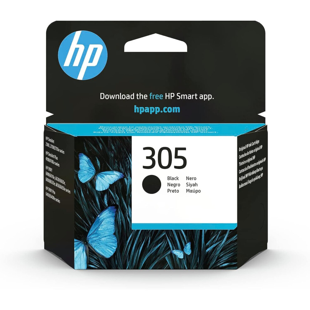 HP 3YM61AE 305 Original Ink Cartridge, Black, Pack of 1