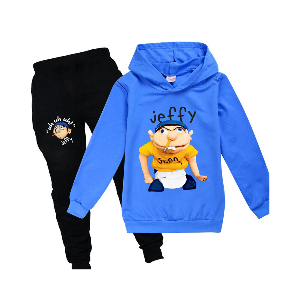 (Blue, 140cm/7-8 years) Hoodies Jeffy Puppet Kids Spring Autumn Hoodiestrousers Sets Casual Tracksuits