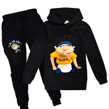(Black, 160cm/11-12 years) Hoodies Jeffy Puppet Kids Spring Autumn Hoodiestrousers Sets Casual Tracksuits