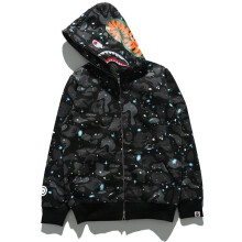 (Starry Camo, 2XL) A Bathing Ape Camouflage Coat Shark Head Full Zip Jacket Sweatshirt Hoodie