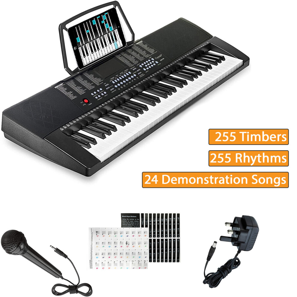 (61 KEYS 255 TIMBERS) 61 Keys Electronic Keyboard Digital Music Piano Instrument & Microphone