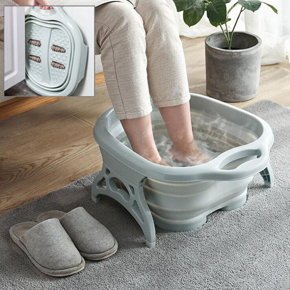 Flemye Folding Foot Spa Pedicure With Foot Massage Rollers Collapsible Pedicure Tub Kit