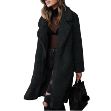 (Black, 3XL) Women Jacket Ladies Long Teddy Bear Cardigan Coat Faux Fur Winter Warm Outwear