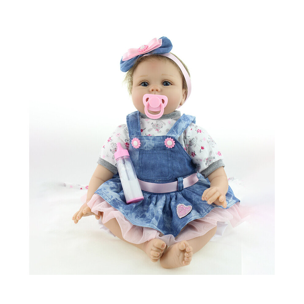 Veishet Life 22" Real Reborn Dolls Soft Silicone Vinyl Handmade Realistic Newborn Doll