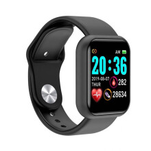 (Black) Smart Watch IP67 Swimming Waterproof Smartwatch Fitness Tracker Heart Rate Monitor Smart Watches for Men Women