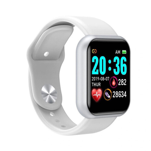 (Silver White) Smart Watch IP67 Swimming Waterproof Smartwatch Fitness Tracker Heart Rate Monitor Smart Watches for Men Women