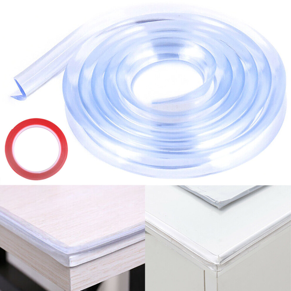 (1m) Clear Table Wall Corner Protector Protective Guards Strip Desk Edge Safety Cover