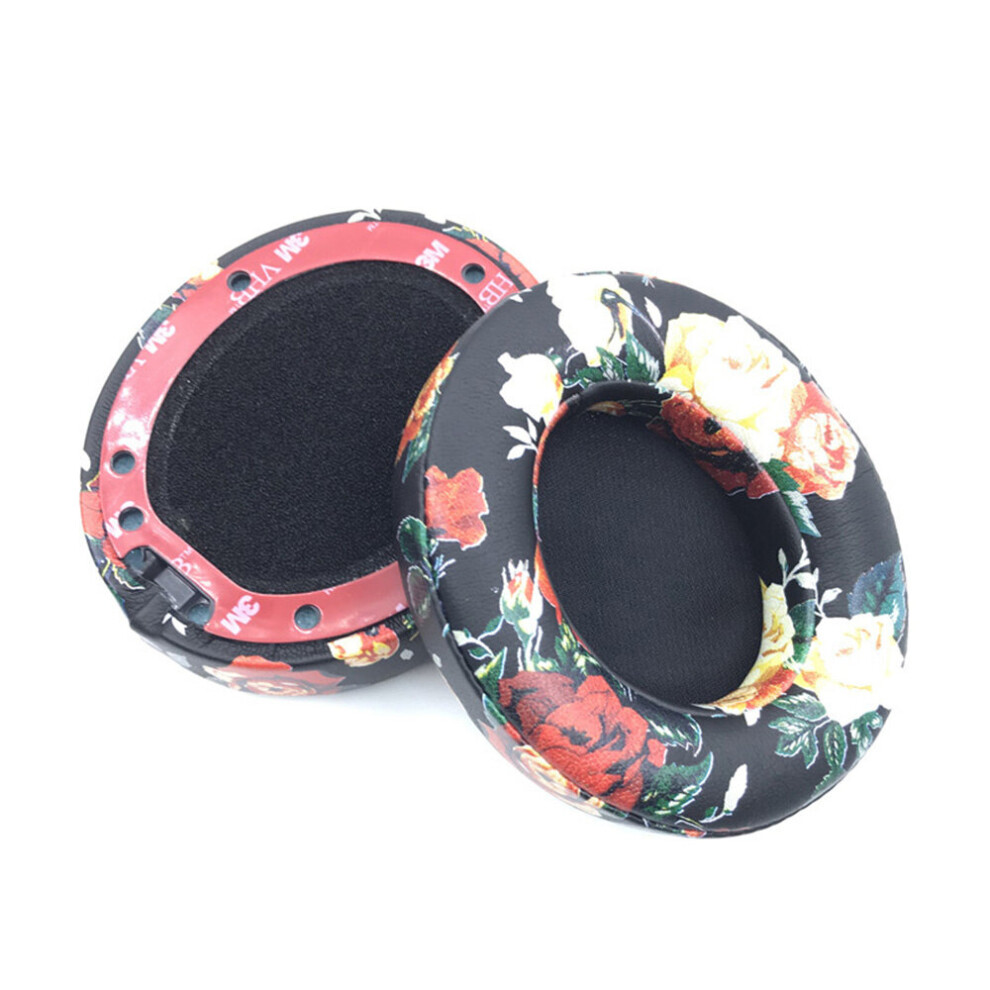 (Flower ) Replacement Sponge Ear Pad Soft Earpads Cushions For Beats Studio 2.0/ 3.0 Headphones Black 9147119943031