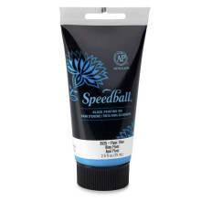Speedball Wasserlösliche Blockdruckfarbe, 2,5-Unzen Tube, Fluoreszierendes Blau