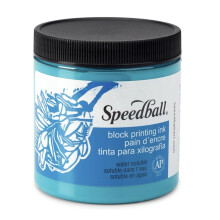 Speedball Wasserlösliche Blockdruckfarbe, 8-Unzen-Glas, Türkis