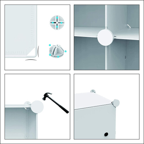 16 Compartments Collapsible Wardrobe Combination Cabinet 2