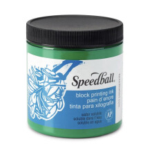 Speedball Wasserlösliche Blockdruckfarbe, 8-Unzen-Glas, Grün