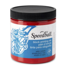Speedball wasserlösliche Blockdruckfarbe, 8-Unzen-Glas, Rot