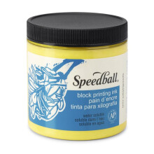 Speedball Water-Soluble Block Printing Ink Yellow 8oz (3805)