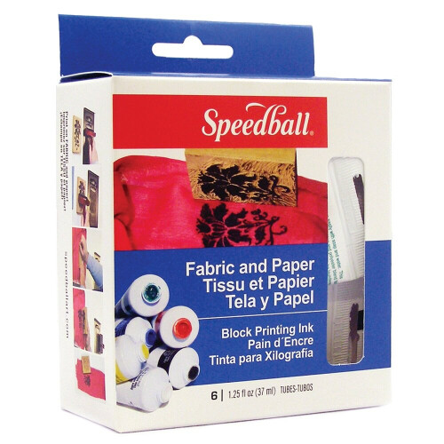 Speedball Fabric & Paper Block Printing 6 Ink Set