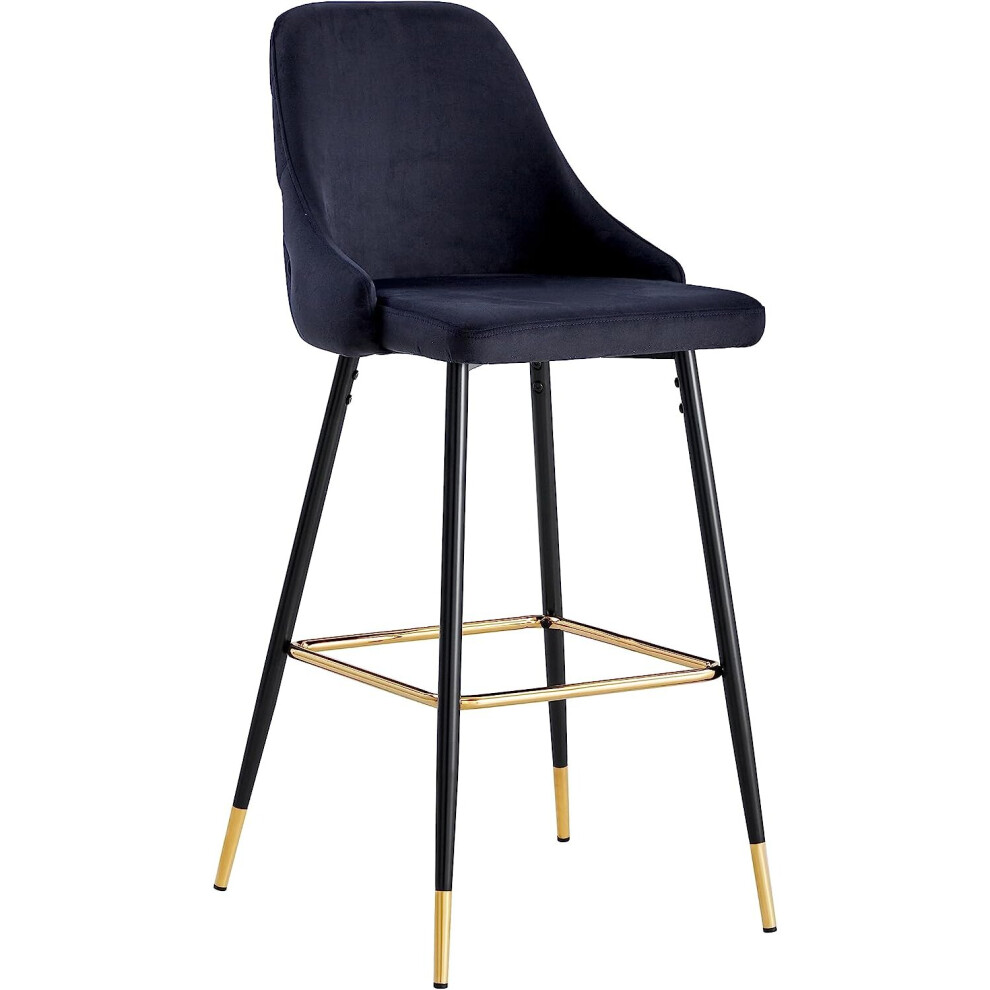 Velvet padded bar stools with 4 golden legs