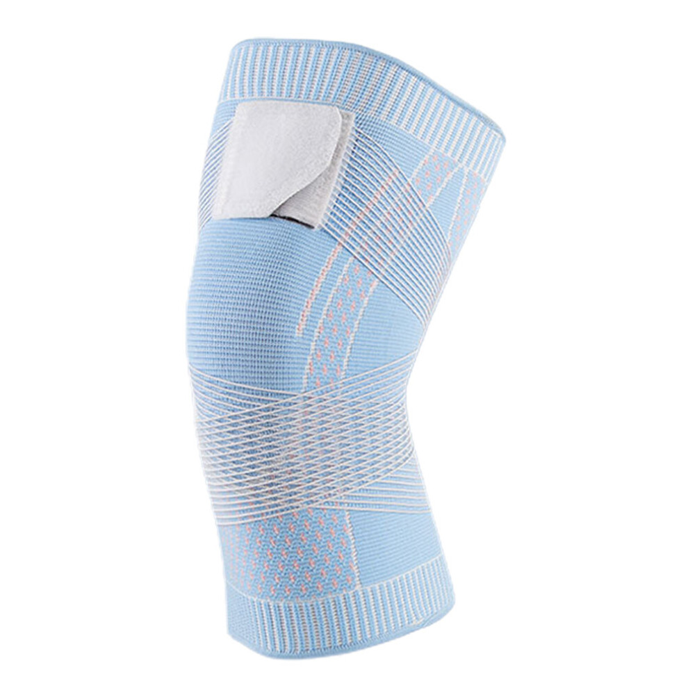 Blue (2Xl, ) Knee Compression Sleeve Nylon Breathable Knee Pads Running Strap Knitted Sports Workout Support Knee Brace