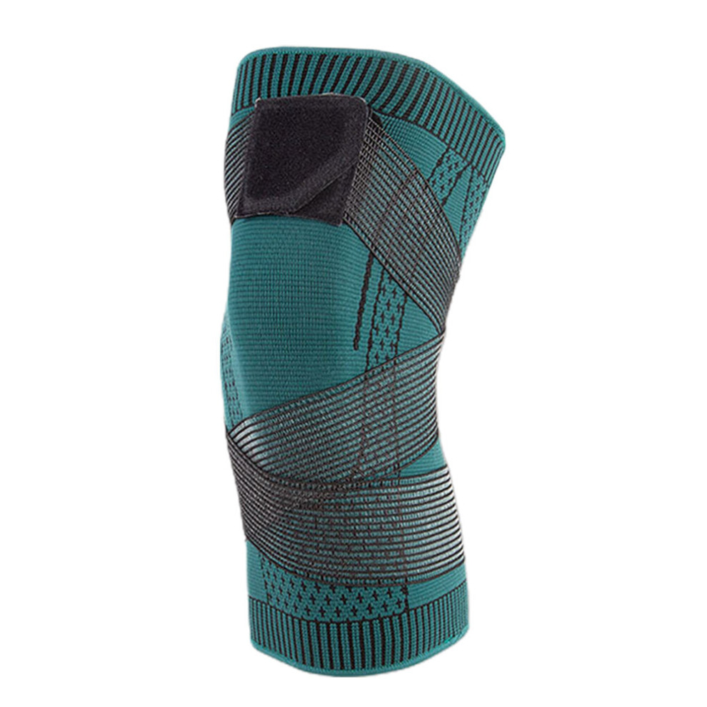 Dark/Green (3Xl, Green) Knee Compression Sleeve Nylon Breathable Knee Pads Running Strap Knitted Sports Workout Support Knee Brace