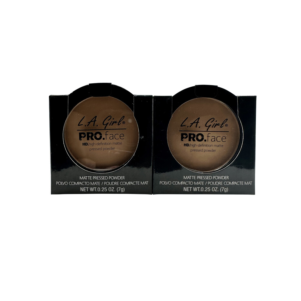 L.A. Girl Pro Face Matte Pressed Powder GPP609 Medium Beige 0.25 OZ Set of 2