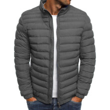 (Gray, XL) Mens Warm Puffer Bubble Coat Jacket Quilted Padded Winter Lightweight Outwear